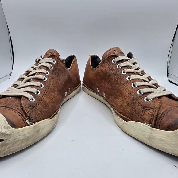 Converse Jack Purcell Mens size 13 Brown Leather Sneaker Shoes Casual Walking - Picture 3 of 13